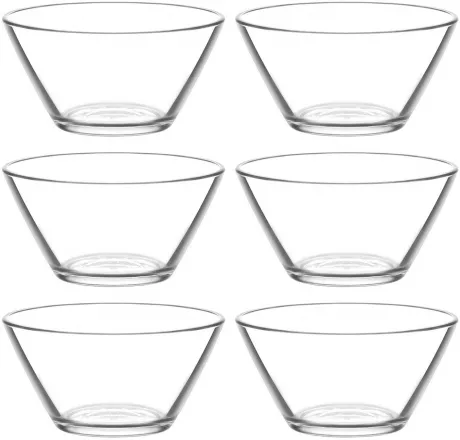 Lav Set of 6 Glass Bowls, Dip Bowls, Dessert Bowls, Appetizer Bowls, Glasses 345 ml : Amazon.de: Home & Kitchen