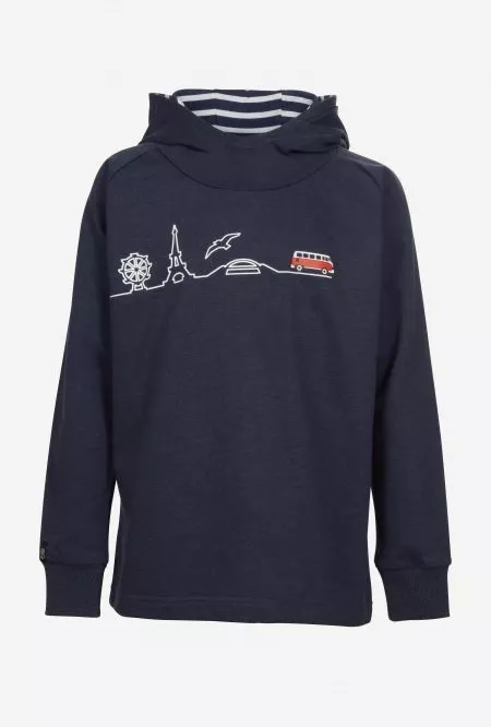 Elkline DAY DREAMER Bulli Hoodie aus Bio-Baumwoll Mix für Kinder bluemelange | Elkline