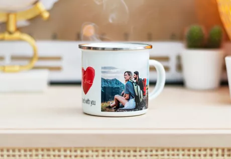 Emaille Tasse ☕ mit Personalisierung 🌟 bedrucken - smartphoto