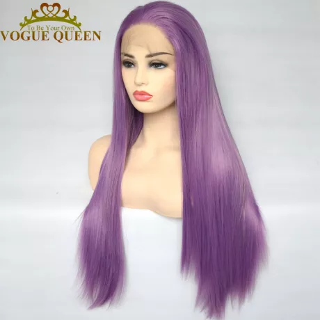 Peruca de renda sintética feminina vogue queen lilás, peruca roxa com fibras de alta temperatura|Perucas sintéticas| - AliExpress