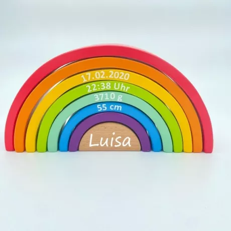 Regenbogen Holz Dekoration Motorik Geburtsgeschenk Baby - Etsy.de