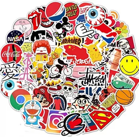Laptop Aufkleber Packung 100 Stück, Trendy Sticker Einzigartige Coole Aufkleber Wasserflasche Notebook Gitarre Skateboard Reise Kinder Aufkleber: Amazon.de: Spielzeug