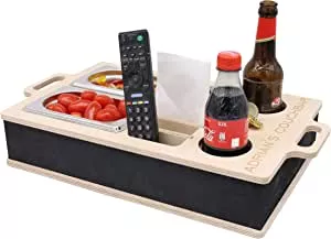 INEXTERIOR CouchBar - PERSONALISIERBAR - handgefertigt in Deutschland - zwei Snackschalen, Organizer und Flaschenhalter - Couchbutler couchorganizer Sofaorganizer Sofaablage Tablett Couchbutler : Amazon.de: Küche, Haushalt & Wohnen