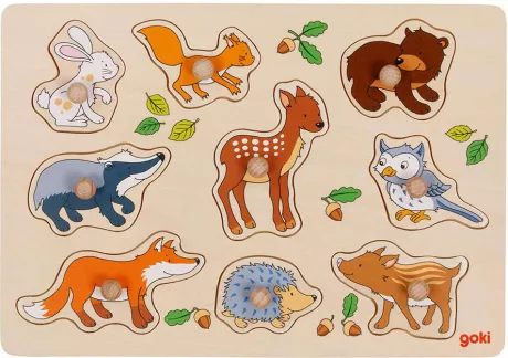 Steckpuzzle Holz ab 1 Jahr Waldtiere Goki | littlegreenie