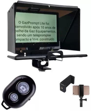 Teleprompter Gazpromptlite Controle E Suporte P Smartphone
