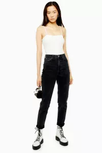 Schwarz verwaschene Premium Mom Jeans | Topshop