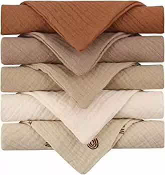 Muslin Squares for Babies (23 x 23 cm), Newborn, Unisex, Bib, Baby, Girls, Boys, Comfortable, Muslin, Burp Cloth, Pack of 5 : Amazon.de: Baby Products