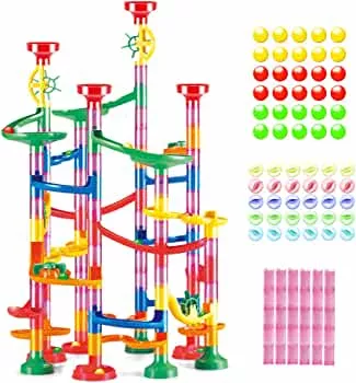 Murmelbahn Kugelbahn Murmelbahn Marble Run Mehrfarbige Konstruktionsbausteine DIY Bausteine mit Bahnelementen und Glasmurmeln pädagogisch. 169 Teile. Ab 3 Jahre und: Amazon.de: Spielzeug