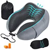 OUTOPE Reise Nackenkissen, Reisekissen Nackenkissen Memory Foam, Bequemes und Leichtes Reisen Kissen Nackenhörnchen, U Geformte Hals Kissen Nackenstützkissen für Flugzeug, Zug, Auto, Büro(Grau)