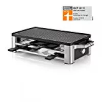 WMF Lono Raclette Grill mit Pfännchen und Schiebern, Raclette 8 Personen, 1500 W, cromargan, matt/silber