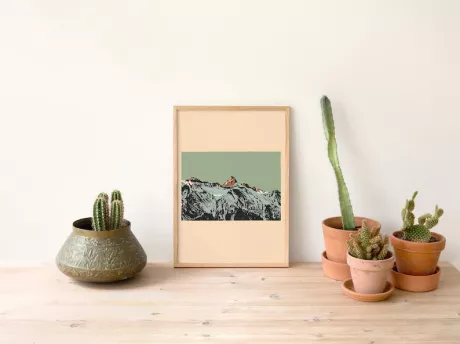 Illustrated Mountains Art Print - Etsy.de