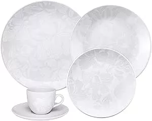 Aparelho de Jantar Redondo 30 Peças Em Porcelana Serve Até 6 Pessoas Incluso Pires e Xícaras Para Chá Delicado Coup Blanc - Oxford | Amazon.com.br