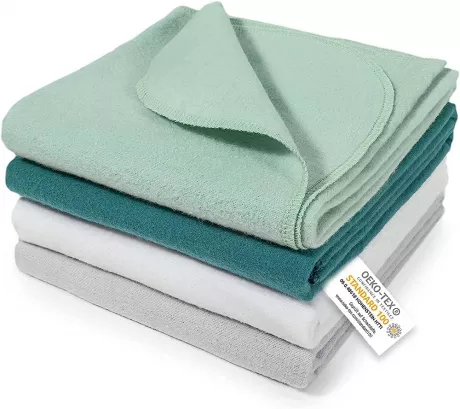 Makian Moltontücher Set, 4x Stoffwindeln 80x80 cm - 4 Stück Baby Spucktücher / weiche, saugfähige Flanellwindeln aus 100% Baumwolle, ÖkoTex Standard 100 (Mint Grün) : Amazon.de: Baby