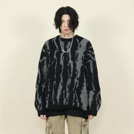 MRNEARLY Wool Knit Patterned Sweater