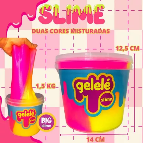 Balde Slime Gigante 1,5kg Colorido Antialérgico Amoeba Gelel | MercadoLivre