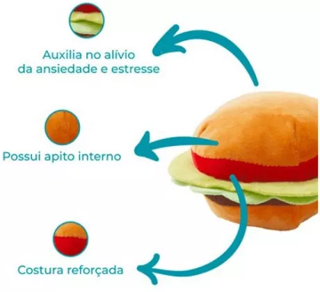 Brinquedo Pelúcia Hamburguer Flicks Único | Parcelamento sem juros