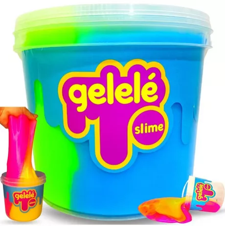 Balde Slime Gigante 1,5kg Colorido Antialérgico Amoeba Gelel | MercadoLivre