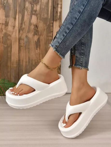 Mulheres Minimalista Flatform Chinelos De Dedo , Moda Chinelos De Dedo | SHEIN Brasil