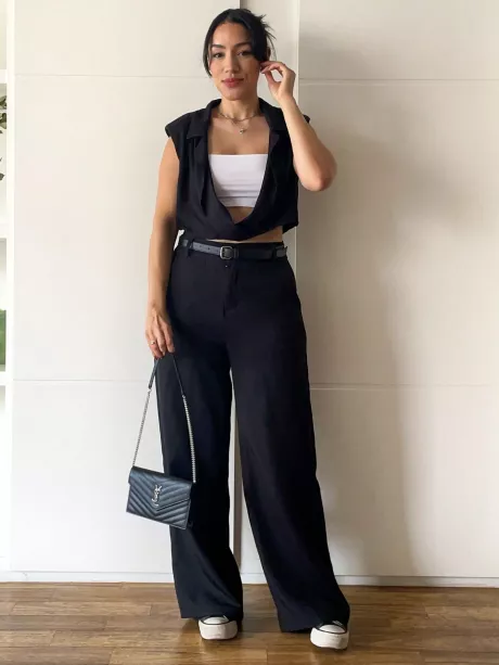 CALÇA PANTALONA ALFAIATARIA FEMININA MODA TENDÊNCIA