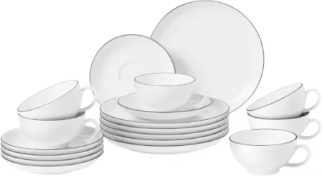 Lido Teeservice 18-teilig große Tassen Black Line | Seltmann Shop