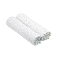 Lässig Mulltücher 2 Stk - Mullwindel Spucktücher 120x120 cm, Lela Light Grey | LÄSSIG FASHION