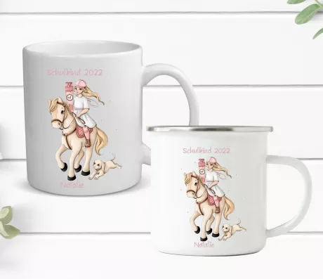 Tasse Einschulung Pferd Mädchen Zuckertüte/ Geschenk Einschulung Mädchen Kindertasse - Etsy.de