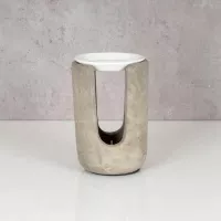 Duftlampe Beton Weiß 10x15cm inkl. 2x Teelicht Tischdeko Teelichthalter Aroma - levandeo
