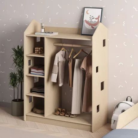 Offener Kinderkleiderschrank in Form eines Hauses BusyKids – busy-kids.at