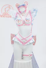 Women SADIE Derivative Sexy Costume - Pink Kawaii Bowknot Sexy Lingerie Set with Pantyhose Cosplay | Top Quality Lingerie for Sale