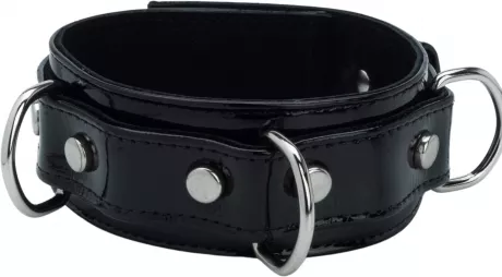 Coleira de Couro Preto Verniz | Loungerie - Loungerie