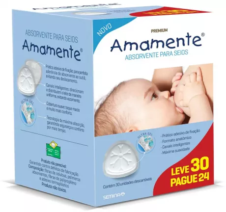Absorvente para Seios Amamente com 30 unidades | Droga Raia
