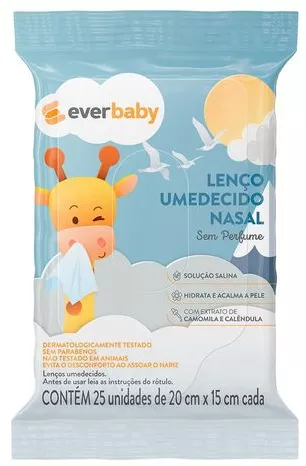 Lenço Umedecido Nasal Ever Baby 25 Unidades - Drogaria Sao Paulo