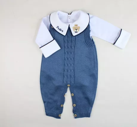 Saída De Maternidade Masculina Bebê Tricô Caio 2 peças - ACOMPANHA BODY PERSONALIZADO | ALGODÃO DOCE BABY & KIDS