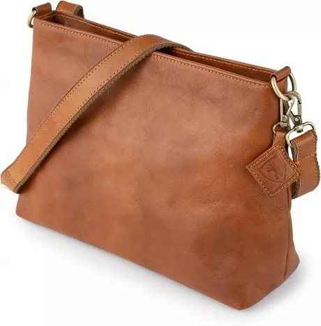 Berliner Bags Vintage Umhängetasche Marbella M, Große Schultertasche Crossbody Bag aus Leder, Handtasche für Damen - Braun : Amazon.de: Fashion