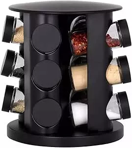 Porta Condimentos Giratório Com 9 Potes Preto | Amazon.com.br