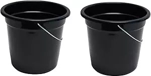 2 Unidades Balde Plástico Reforçado Preto Com Alça de Aço 8 Litros… | Amazon.com.br