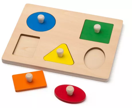 Puzzlebrett mit fünf Formen | Montessori Lernwelten - Der Shop für Montessori Material