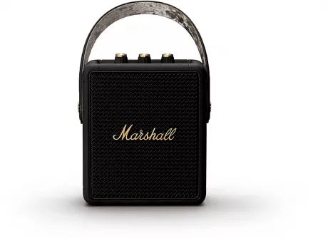 Bluetooth Lautsprecher MARSHALL Stockwell II Bluetooth Lautsprecher, Black and Brass, Wasserfest | MediaMarkt