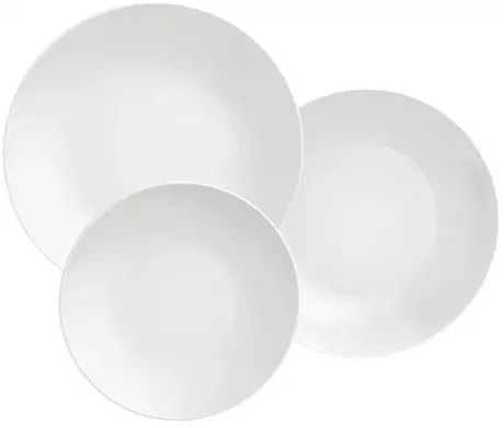 Jogo De Pratos Leonora Em Porcelana 12 Peças Tramontina Cor Branco Liso | MercadoLivre