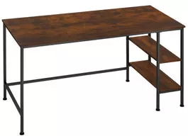 Schreibtisch Donegal Industrial Holz dunkel, rustikal, Industrial Style, Holz und Stahl, 140 x 60 x 76,5 cm online günstig kaufen | tectake