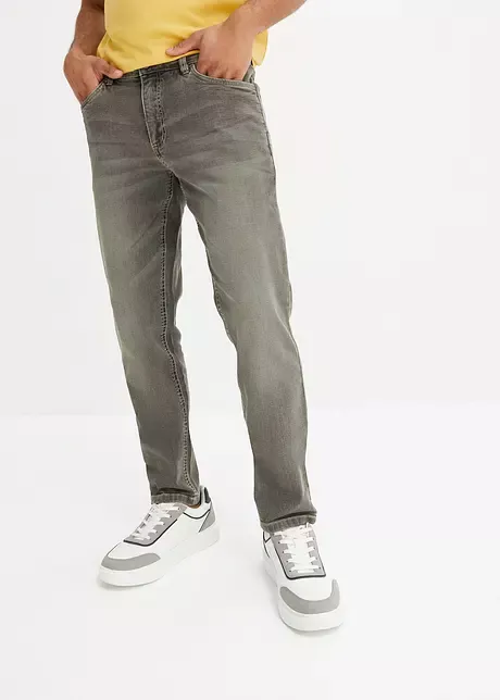 Multi-Stretch-Jeans Regular Fit Tapered cool gewaschen. - grau-grün denim, N-Größe
