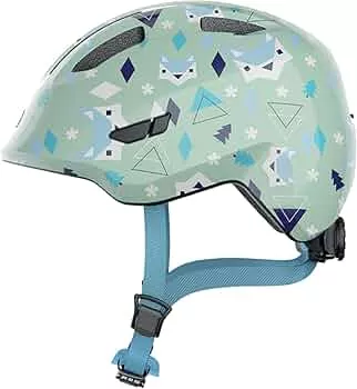 ABUS Kinderhelm Smiley 3.0 - Fahrradhelm mit tiefer Passform, kindergerechten Designs & Platz für einen Zopf - für Mädchen und Jungs - Hellgrün mit Muster, Größe M : Amazon.de: Sport & Freizeit