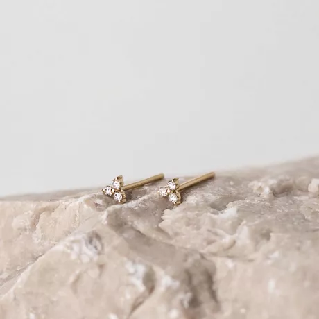 Dreifacher Diamant Ohrstecker - fejn jewelry