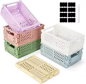 Royouzi Folding Box, Pack of 6 Folding Storage Baskets (15 x 10 x 5.8 cm) Baskets Storage Box, Stackable Storage Boxes for Kitchen, Bathroom, Office, Bedroom, Classroom, Cupboard, Drawer : Amazon.de: Home & Kitchen