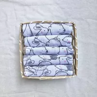 5 Baby Waschlappen mit Korb aus Bambus Frottee zum Wickeln | Etsy