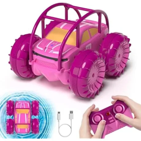 MaxTronic Ferngesteuertes Auto für Mädchen, Direktladung Amphibien Monstertruck mit LED Licht, 4WD Wasserdicht Indoor Outdoor RC Spielzeug Strand Pool, Kinder ab 3 4 5 6 7 8 9 Jahre: Amazon.de: Spielzeug