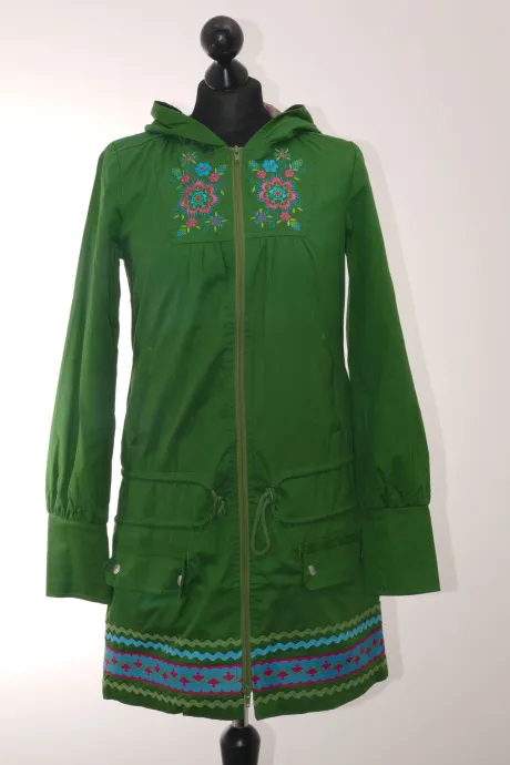 Blutsgeschwister Damen Jacke Blutsschwester S grün halblang Kapuze Baumwolle | eBay