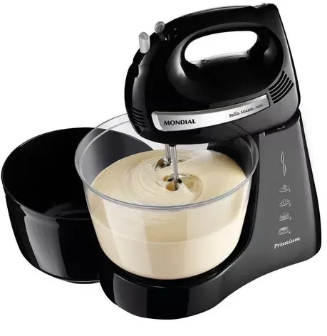 Batedeira Bella Massa Inox 2,3 4 Litros 500w Mondial Premium 127V B-23-NP Preto | Frete grátis