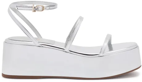 Gio Flatform Sandal In Specchio Silver / tamanho 5.5