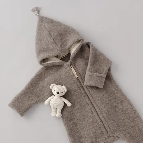 Bio Merino-Schurwolle Overall in Greige/Nude